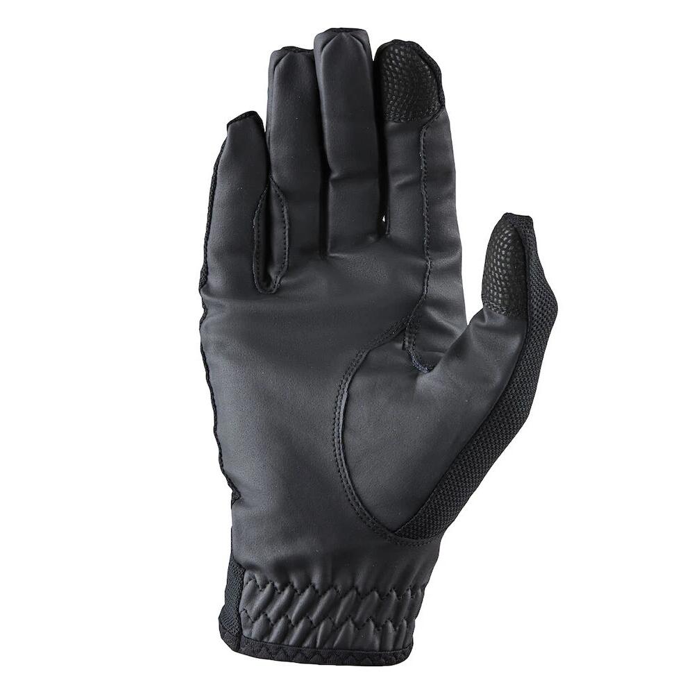 Unisex Adult PullOn Mesh Riding Gloves (Black) 2/2
