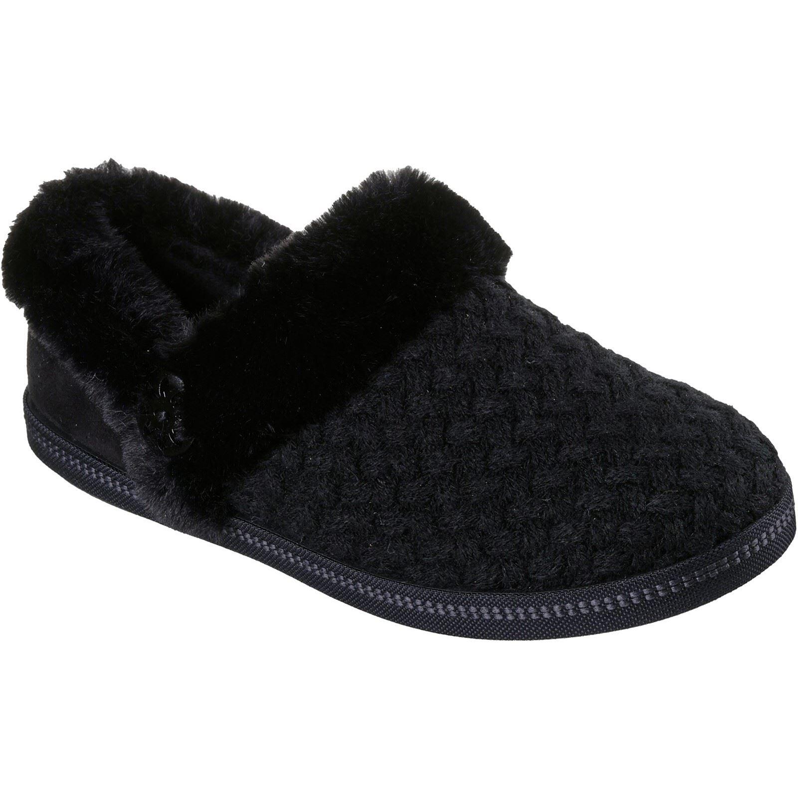 Memory Foam Skechers Sweater Knit Faux Fur Slippers Skechers Cozy