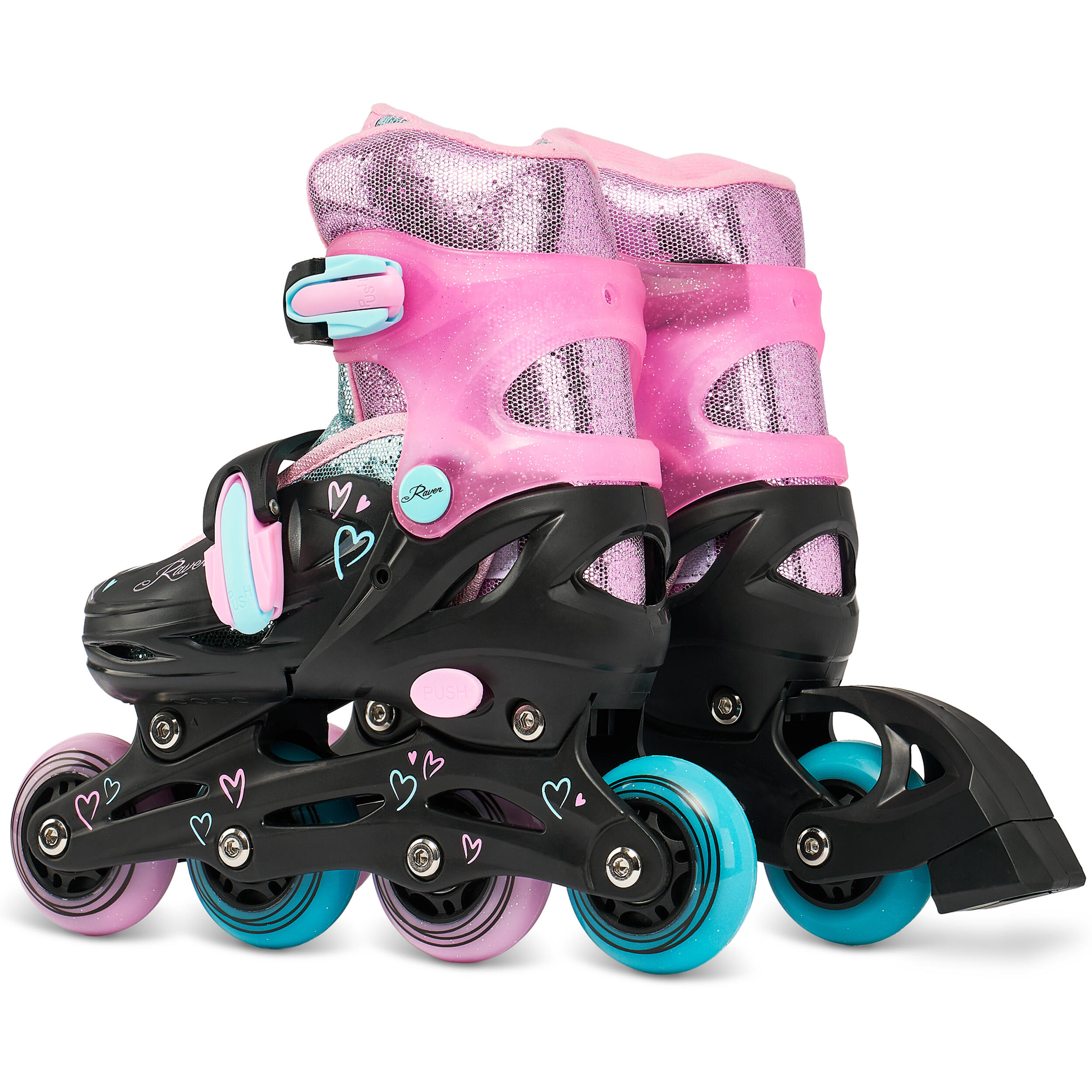 Raven Loret Patins de rodas ajustáveis 2 em 1 Hóquei com rodas luminosas 3/5