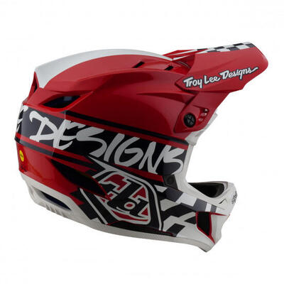 Troy Lee Designs D4 Polyacrylite Mips Casco Integrale Bianco/Rosso