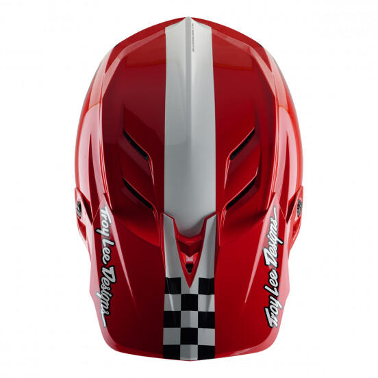 Troy Lee Designs D4 Polyacrylite Mips Integrale Helm Wit/Rood 3/7