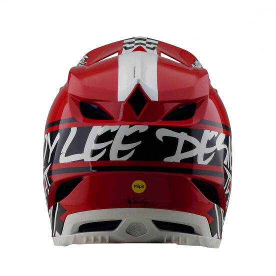 Troy Lee Designs D4 Polyacrylite Mips Integrale Helm Wit/Rood 2/7