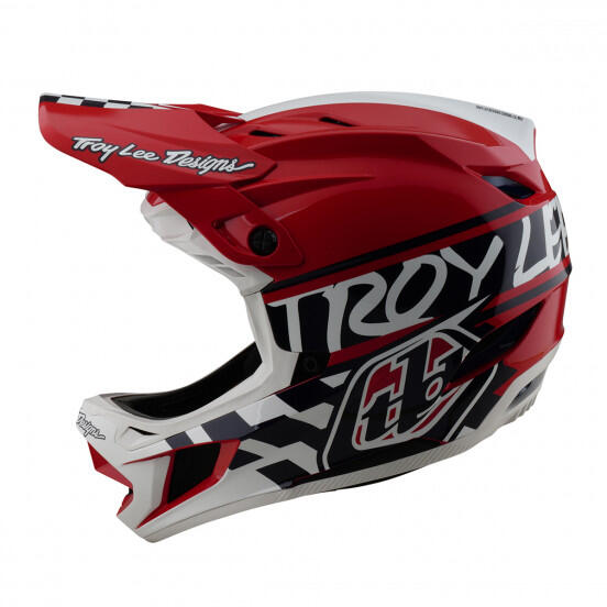 Troy Lee Designs D4 Polyacrylite Mips Integrale Helm Wit/Rood 4/7