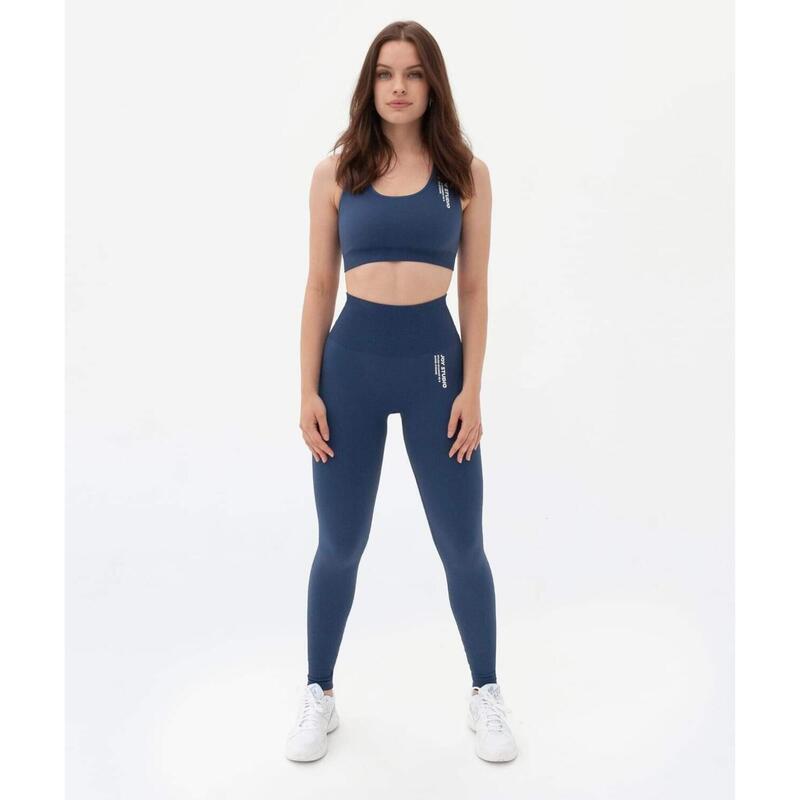 Leggings de Fitness Cintura Subida Mulher Super Strong - Azul