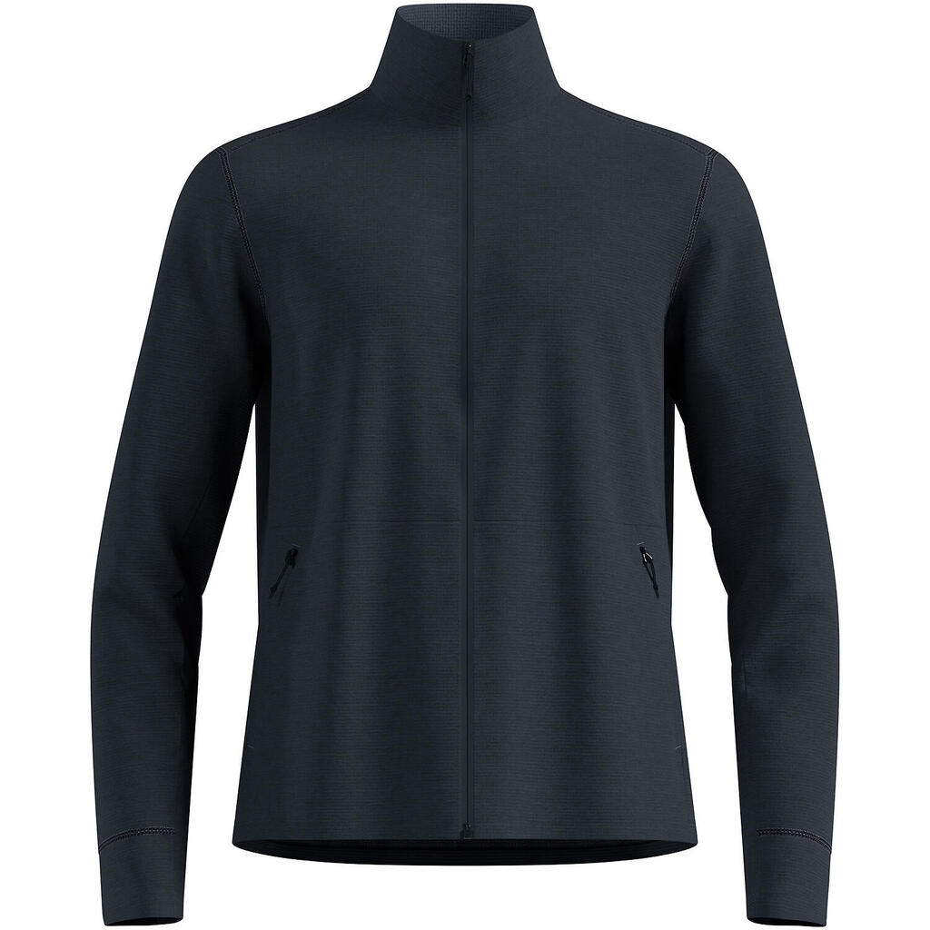 Bluza bez kaptura rozpinana Odlo Mid layer full zip GRID FLEECE czarna