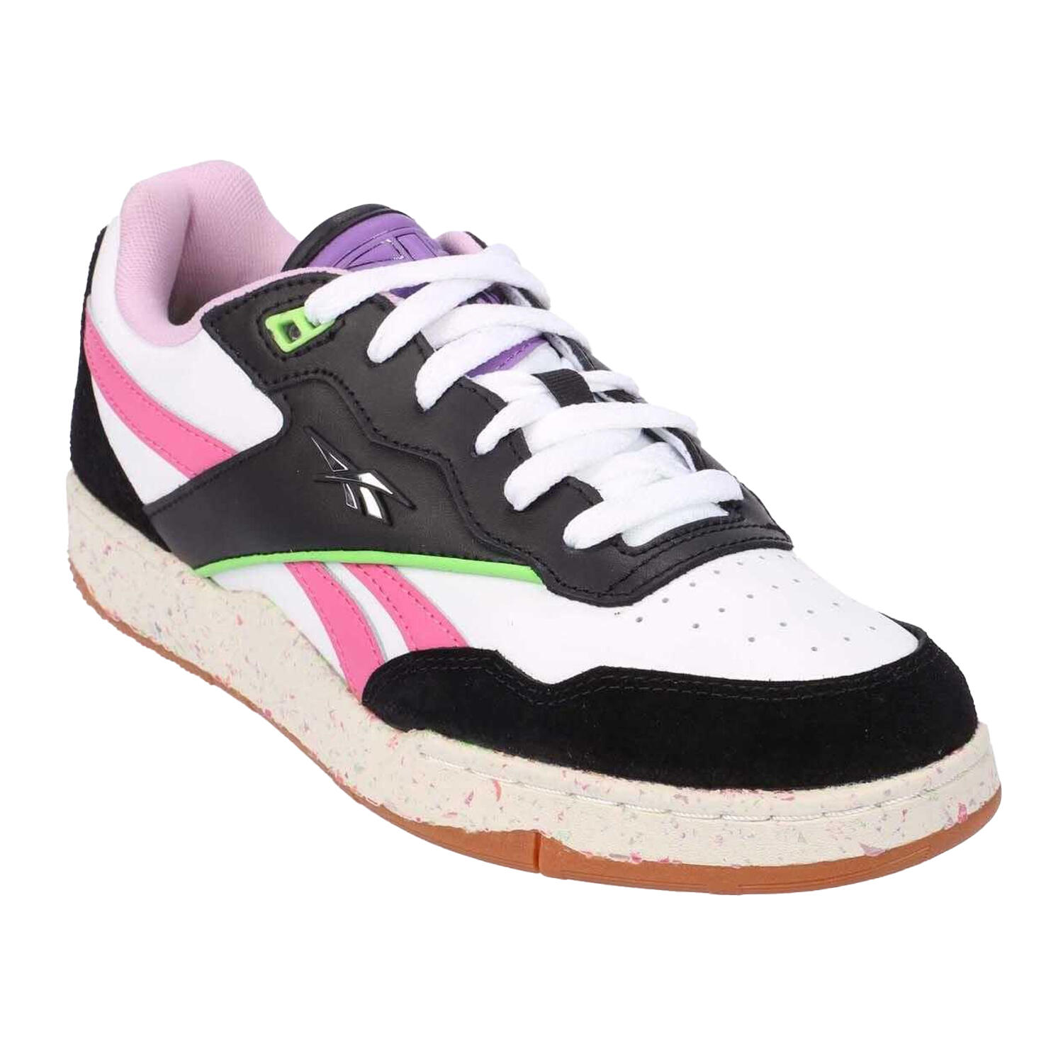 REEBOK Unisex Adult BB 4000 II Leather Trainers (Black/Pink)