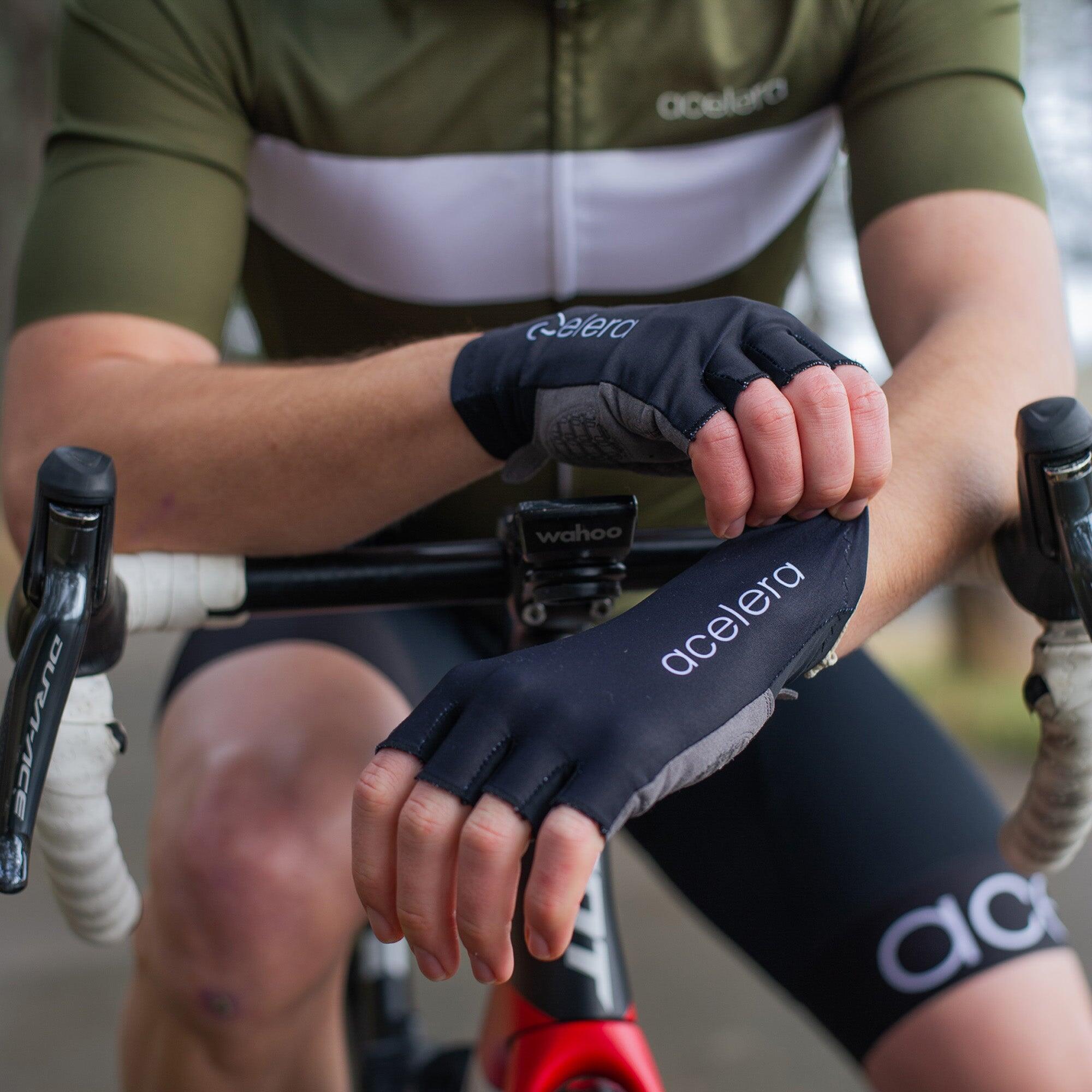 Acelera Guantes de ciclismo sin dedos acolchado de gel grip