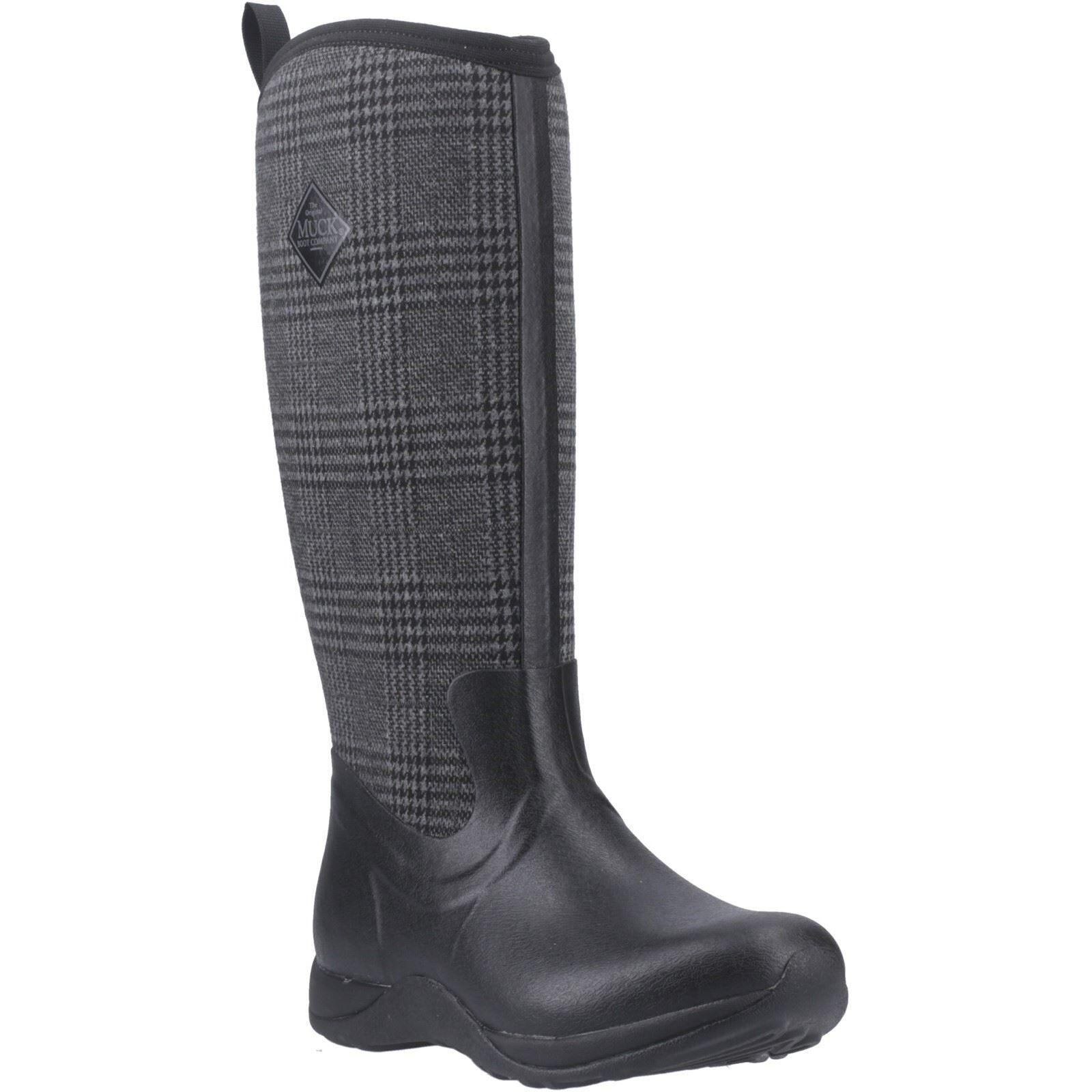 Muck Boots Arctic Adventure Rubber Women's Black/Plaid Winter Knee High Boots 1/1