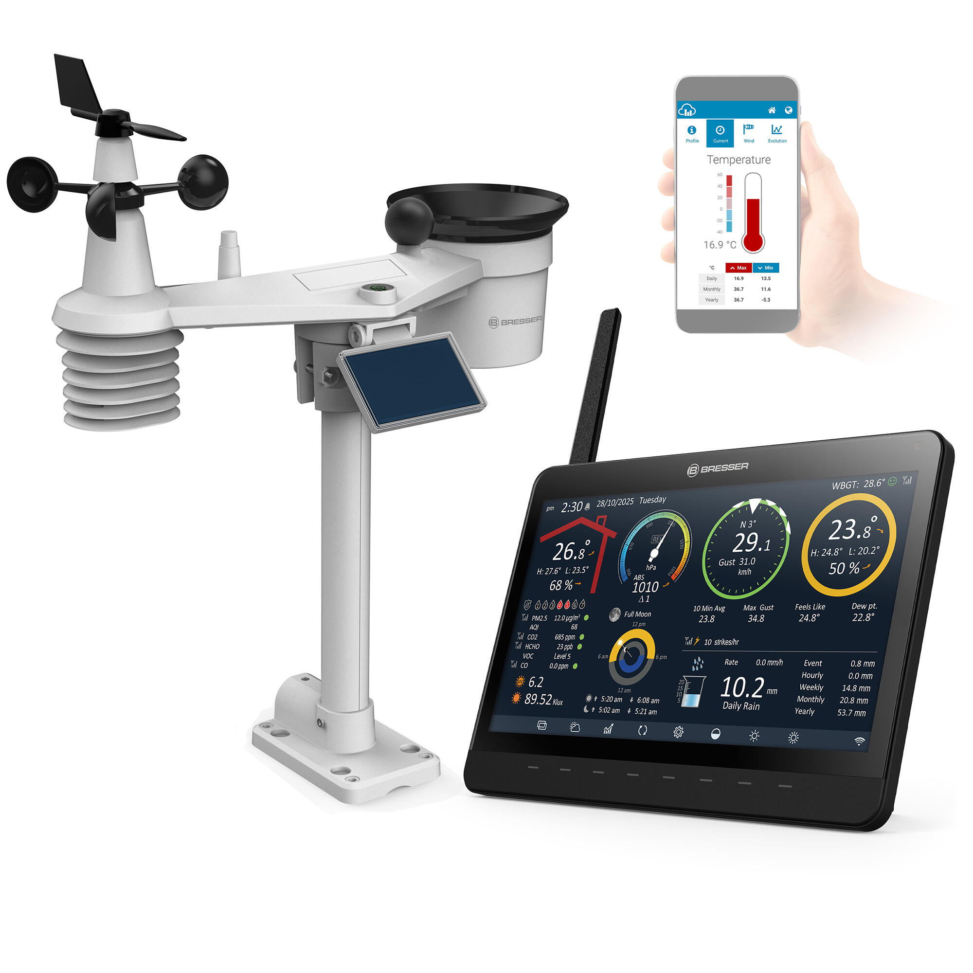 Bresser MeteoChamp Station Météo 9-en-1 WLAN avec Cadre Photo Numérique 2/7