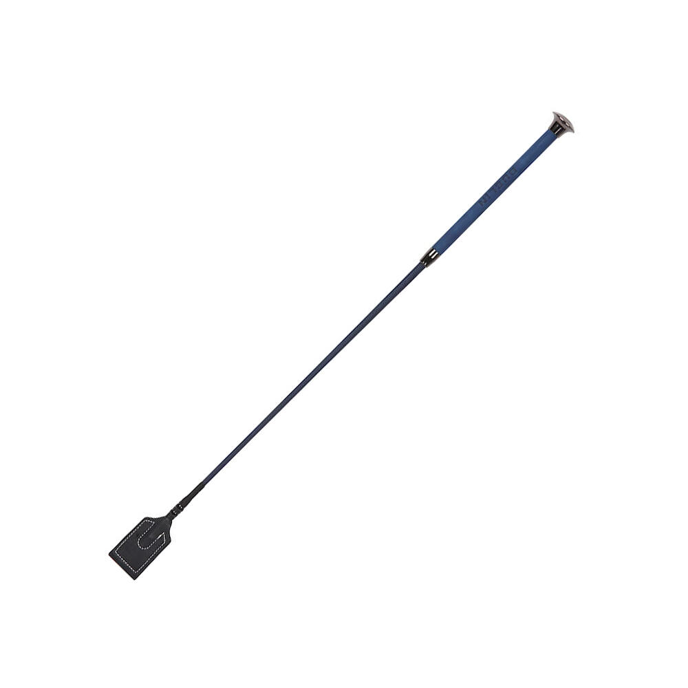 Embossed Leather Horse Riding Whip (Navy) 2/2