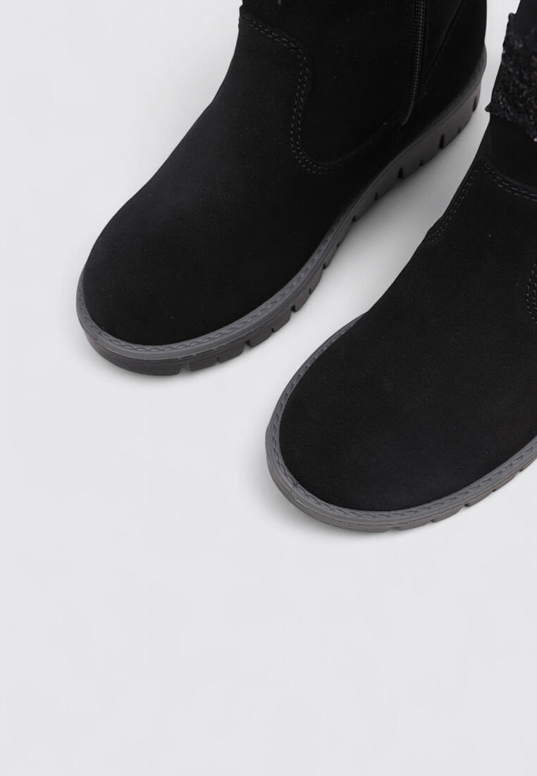 Imac 880008 Botas esquimales para niña, cuero y textil, Negro Talla 29 3/4