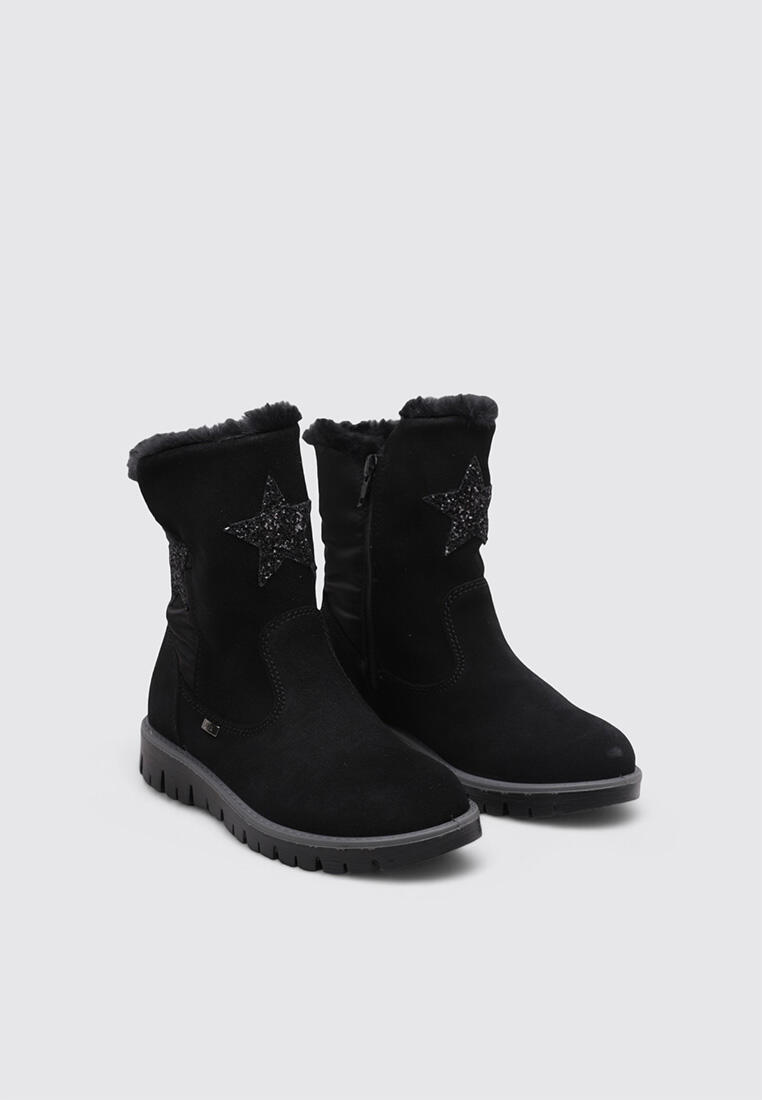 Imac 880008 Botas esquimales para niña, cuero y textil, Negro Talla 29 2/4