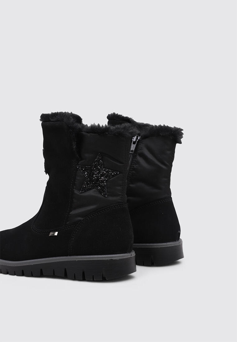 Imac 880008 Botas esquimales para niña, cuero y textil, Negro Talla 29 4/4