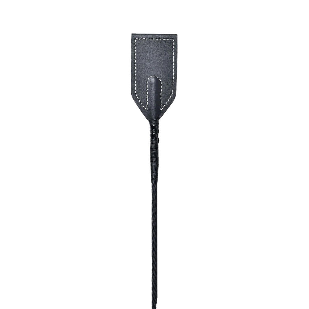 Embossed Leather Horse Riding Whip (Black) 2/3