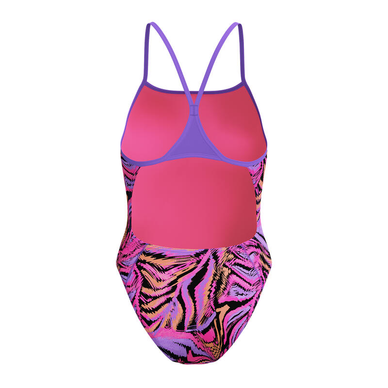 Costum inot femei Speedo Printed Turnback negru/roz