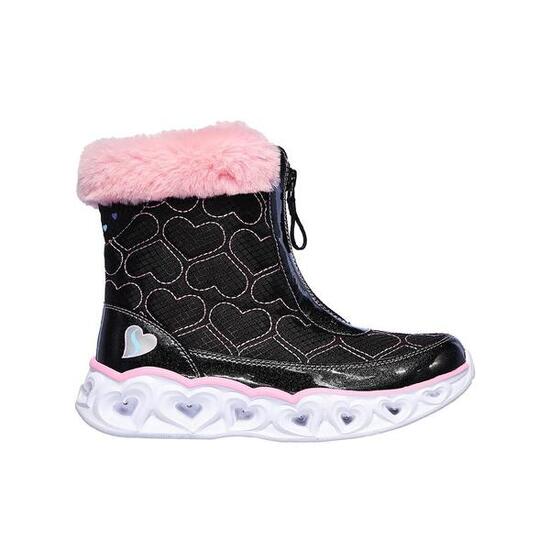 Botines Skechers Niña Heart Lights Negro Rosa