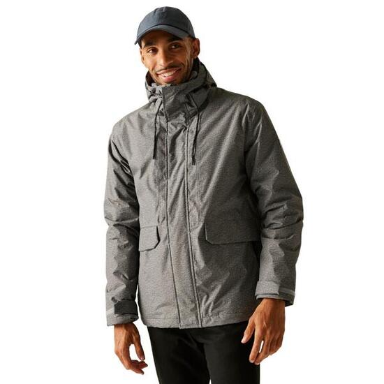 Veste Imperméable Isolante À Capuche STERLINGS Homme (Gris / Noir)