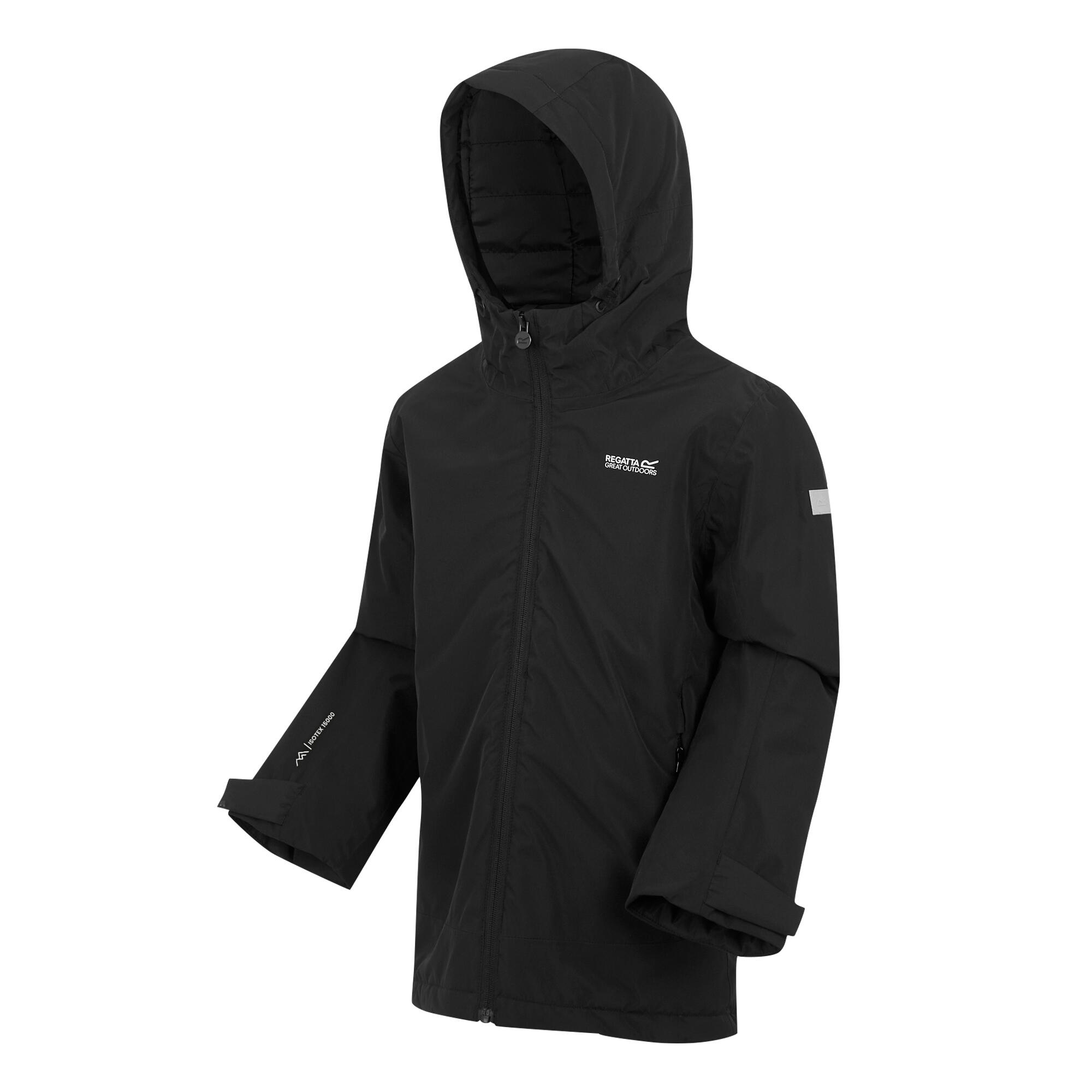 Casaco impermeável Frelton para crianças e jovens (Preto) 3/5