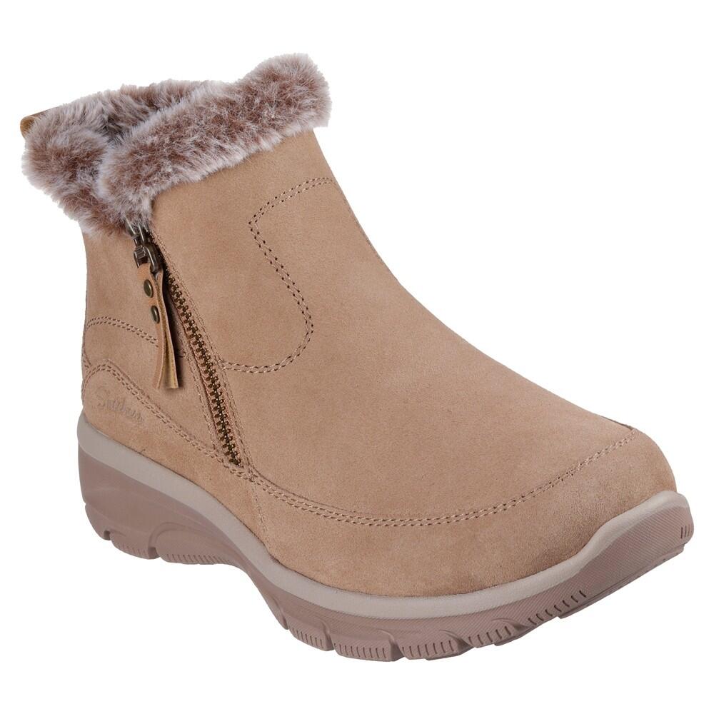 Comodo Y Calido Botin Mujer Skechers Easy Going - Cool Zip Piel Marron 2/5