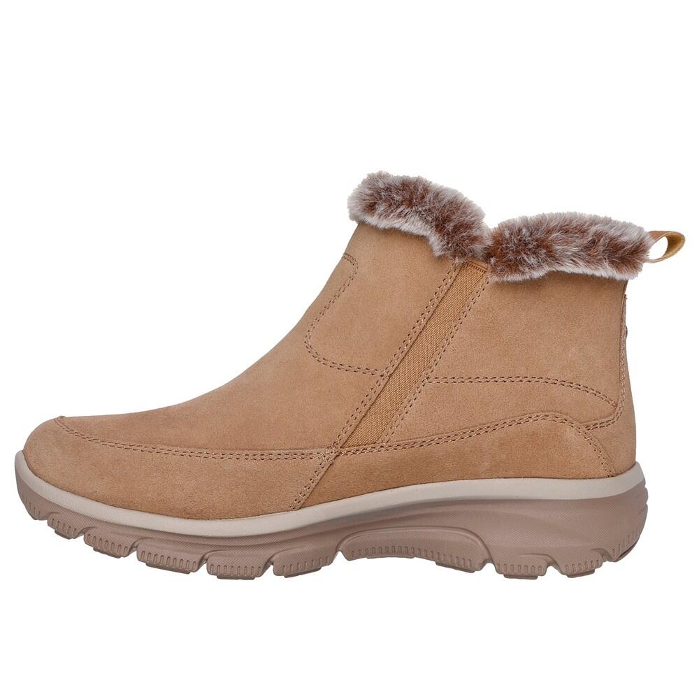 Comodo Y Calido Botin Mujer Skechers Easy Going - Cool Zip Piel Marron 4/5