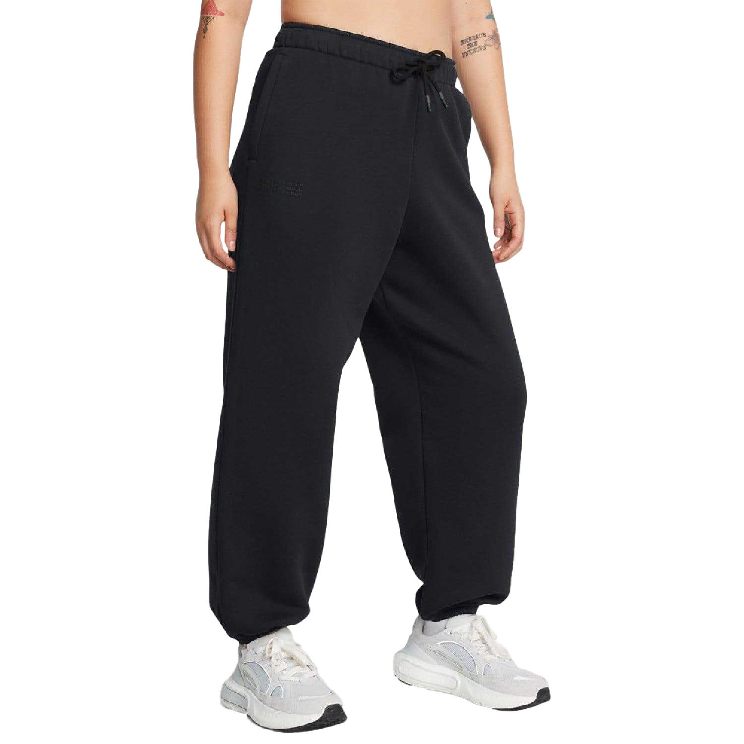 Pantaloni Da Jogging Icona Pile Oversize Donna Under Armour Wordmarks Nero 4/4