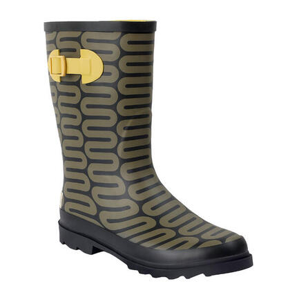 Dames Orla Kiely Regen Cloud Mid Calf Wellington Laarzen (Olijf)