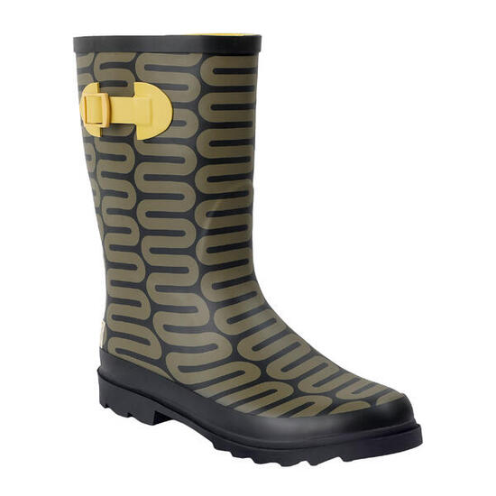 Dames Orla Kiely Regen Cloud Mid Calf Wellington Laarzen (Olijf)