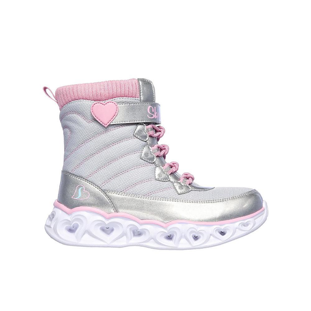 SKECHERS Botins Skechers Menina Heart Lights Prateados