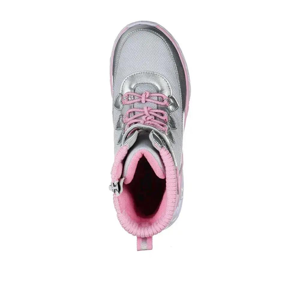 Botas de tornozelo de Skechers Girl Girl Brilha em Cinza/Rosa 3/4