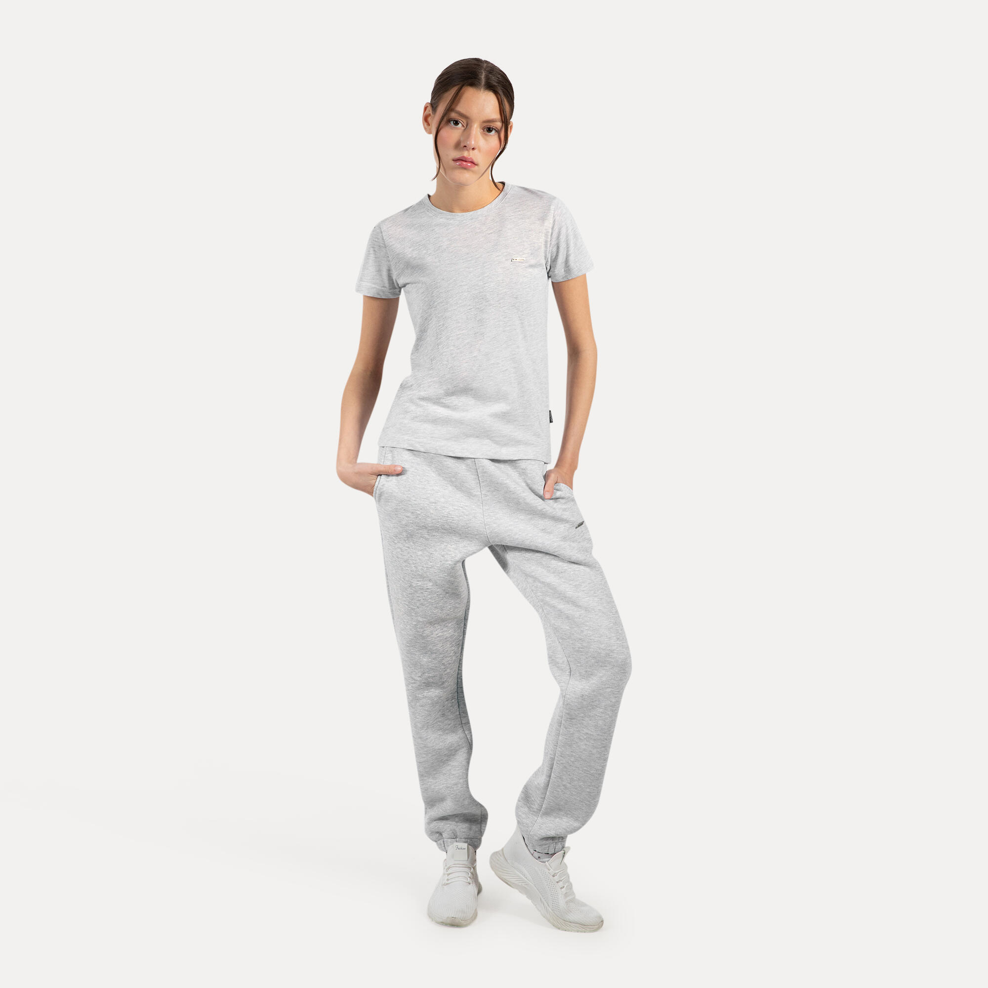 Damen Jogginghose Laurena Grau Melange 3/5