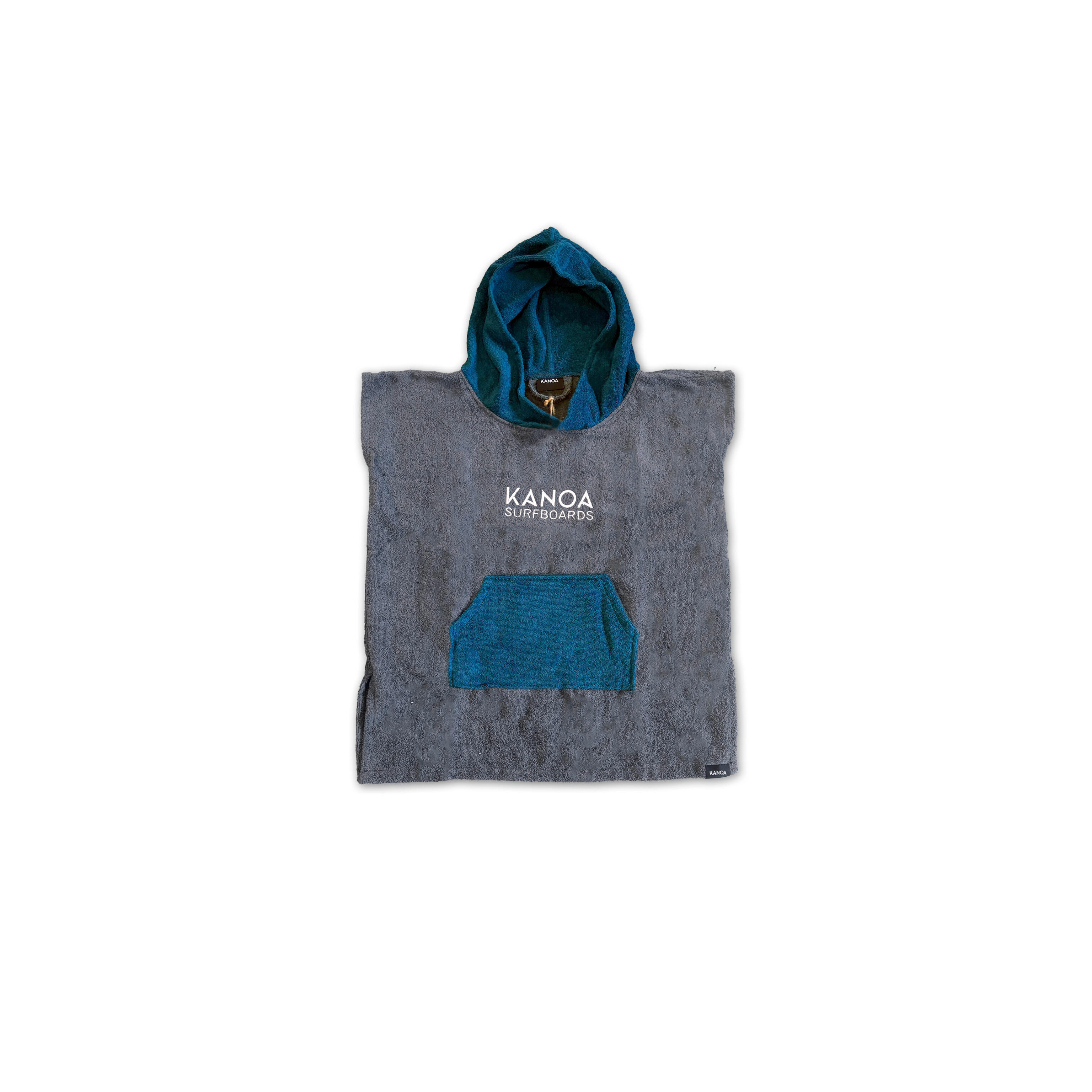 Kanoa Surfboards - Gromcho - Surf Poncho Gris/bleu Enfant - Serviette Poncho - Bleu|gris - No Size - Decathlon
