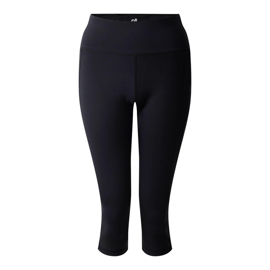 Womens/Ladies Influential II Plain 3/4 Leggings (Black)
