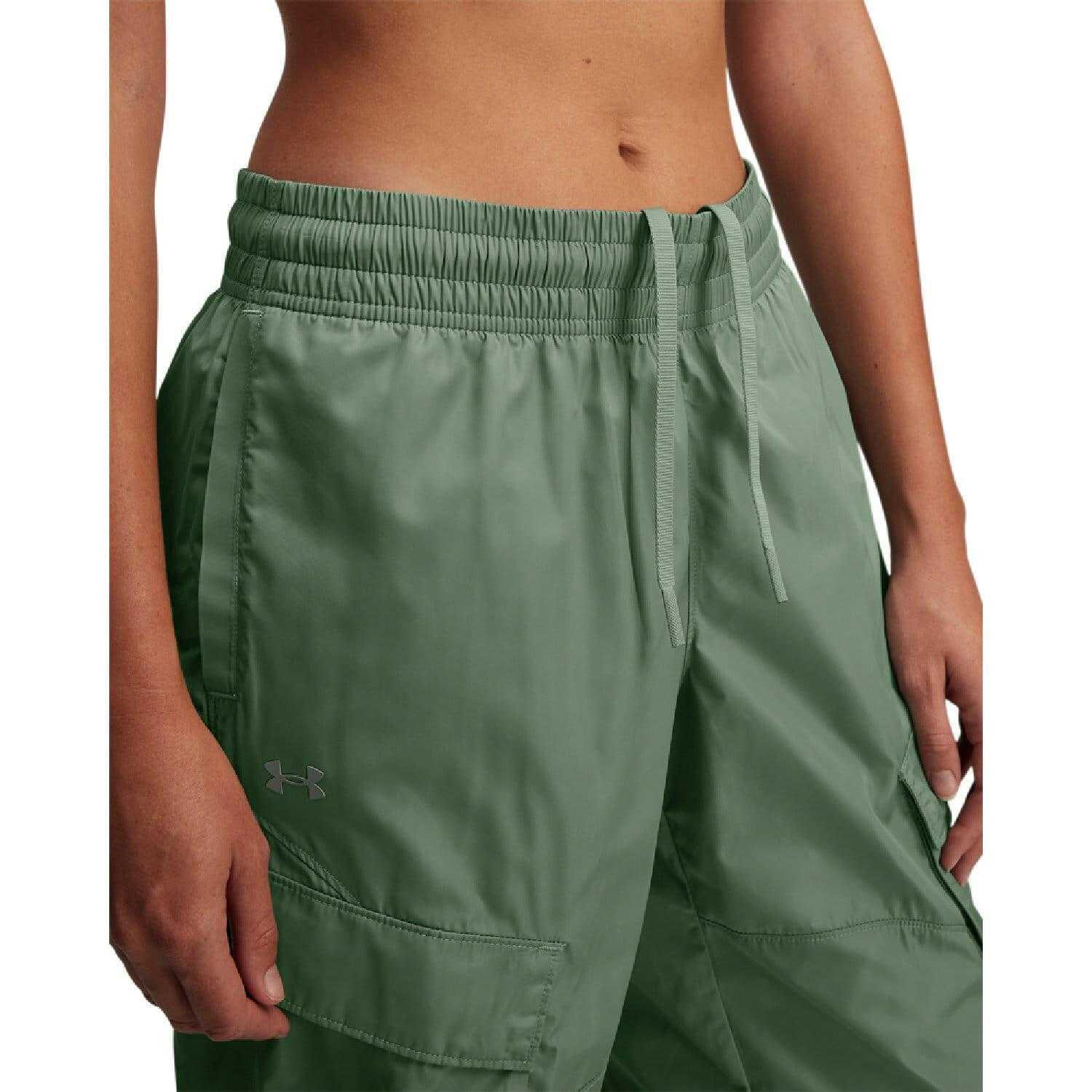 Pantaloni Cargo Tessuto Donna Under Armour Unstoppable Sheen Verde 3/4