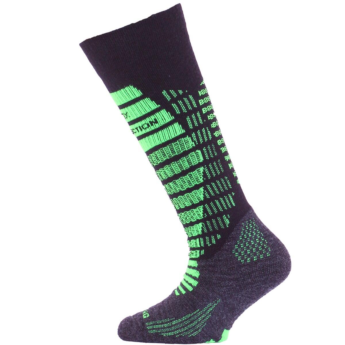 Lasting - Chaussettes De Ski En Mérinos Pour Enfants Sjr - Chaussettes - Noir|vert - 34 2xs - Decathlon