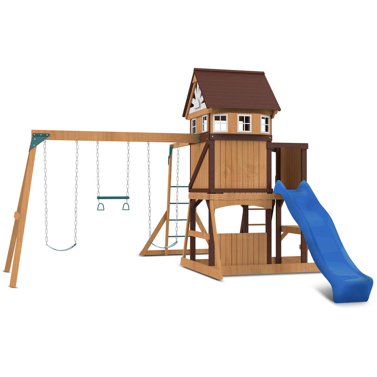 Lifespan Kids Meer Brook Swing Set, Monkey Bars and Play Centre with 2.2m Slide