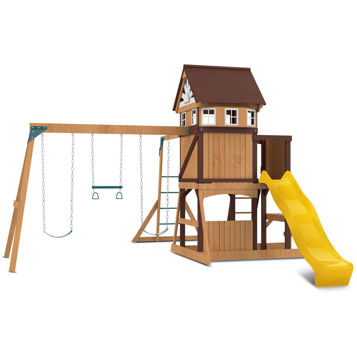 Lifespan Kids Meer Brook Swing Set, Monkey Bars and Play Centre with 2.2m Slide