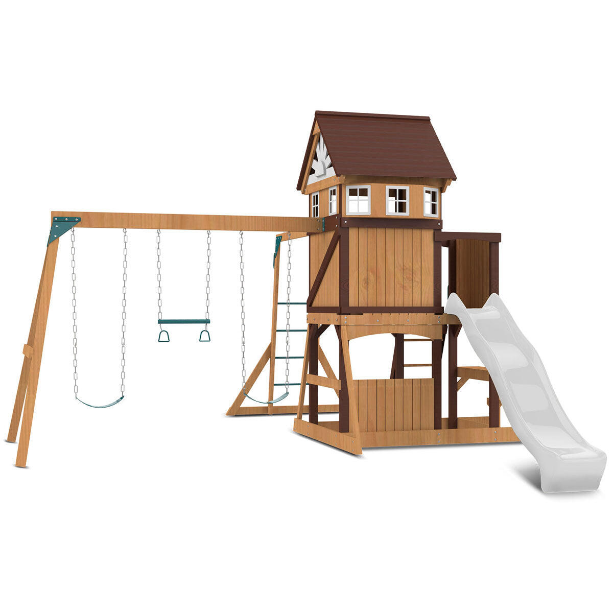 Lifespan Kids Meer Brook Swing Set, Monkey Bars and Play Centre with 2.2m Slide