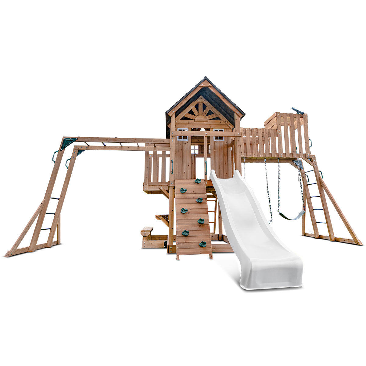 Lifespan Kids Kensington Swing Set, Monkey Bars and Play Centre with 2.2m Slide