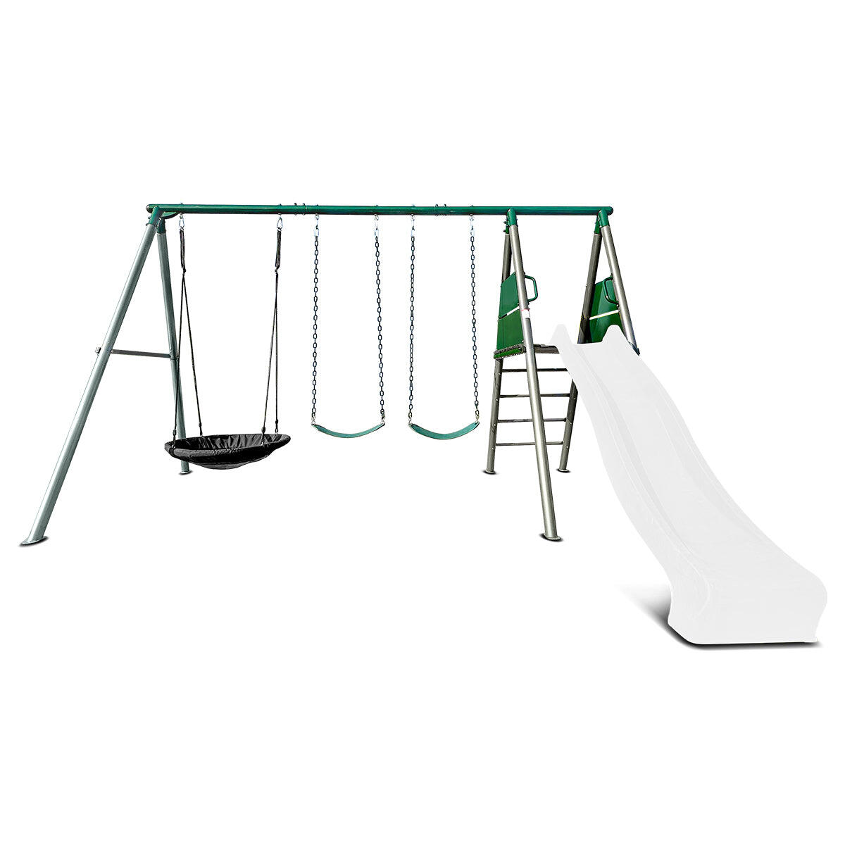 Lifespan Kids Europa Commercial Grade Steel Swing Set with Climb and 3.0m Slide