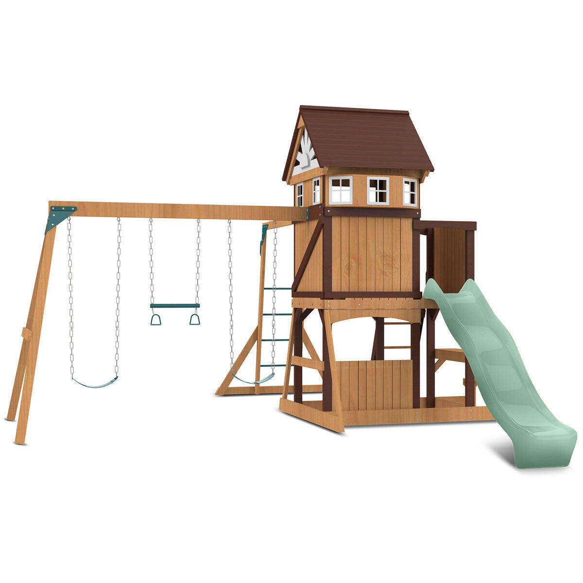 Lifespan Kids Meer Brook Swing Set, Monkey Bars and Play Centre with 2.2m Slide