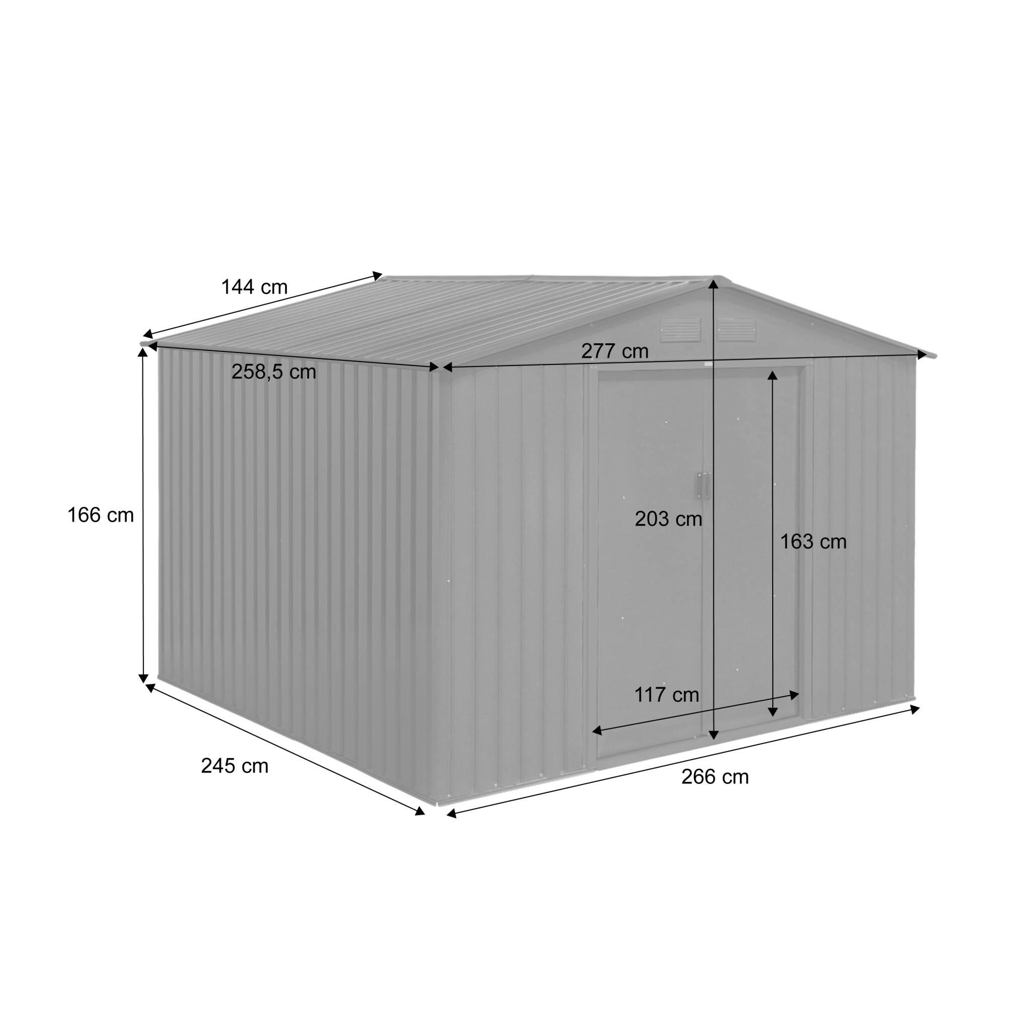 Galpão metálico para jardim, 7.06m², Antracite 5/6