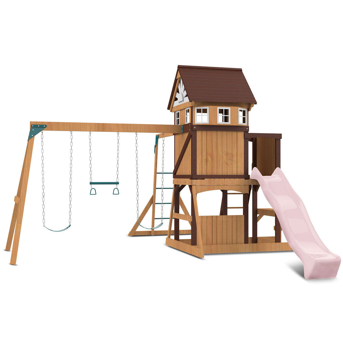 Lifespan Kids Meer Brook Swing Set, Monkey Bars and Play Centre with 2.2m Slide