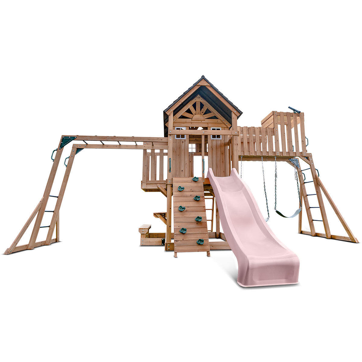 Lifespan Kids Kensington Swing Set, Monkey Bars and Play Centre with 2.2m Slide