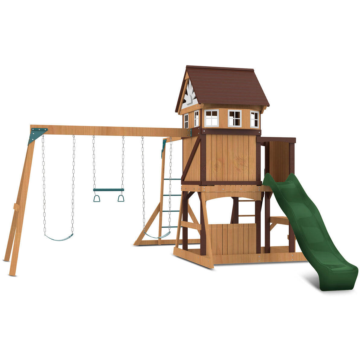 Lifespan Kids Meer Brook Swing Set, Monkey Bars and Play Centre with 2.2m Slide