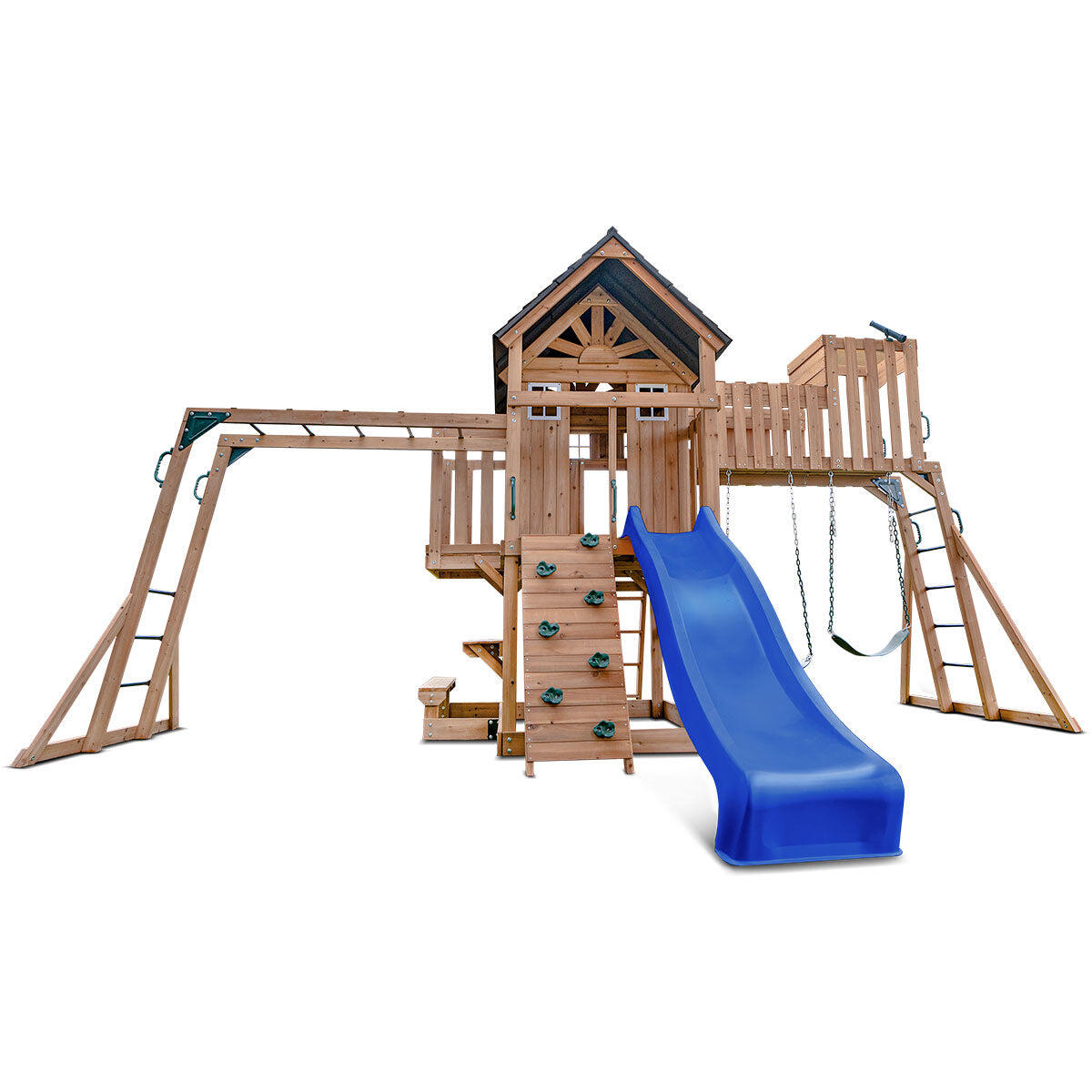 Lifespan Kids Kensington Swing Set, Monkey Bars and Play Centre with 2.2m Slide