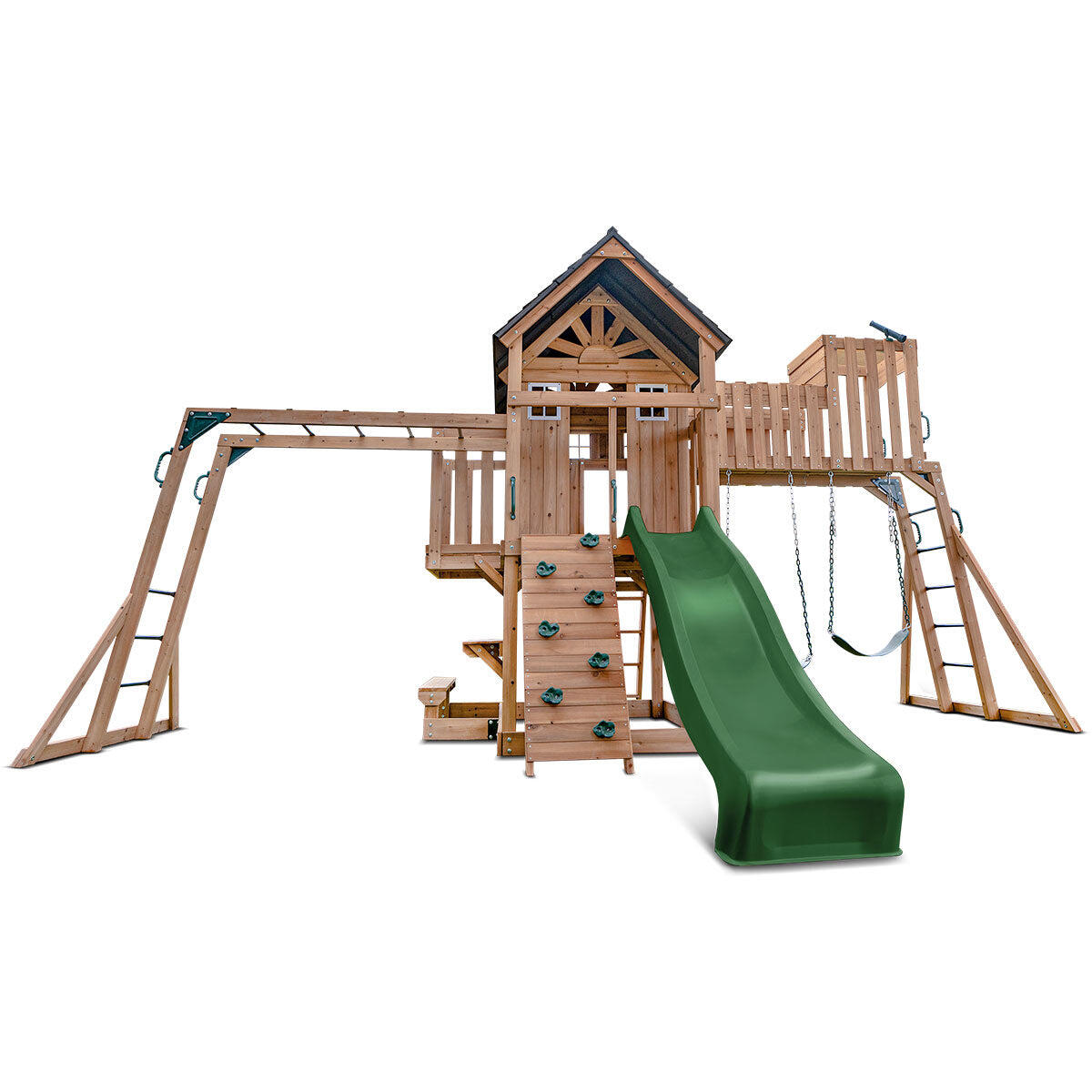 Lifespan Kids Kensington Swing Set, Monkey Bars and Play Centre with 2.2m Slide