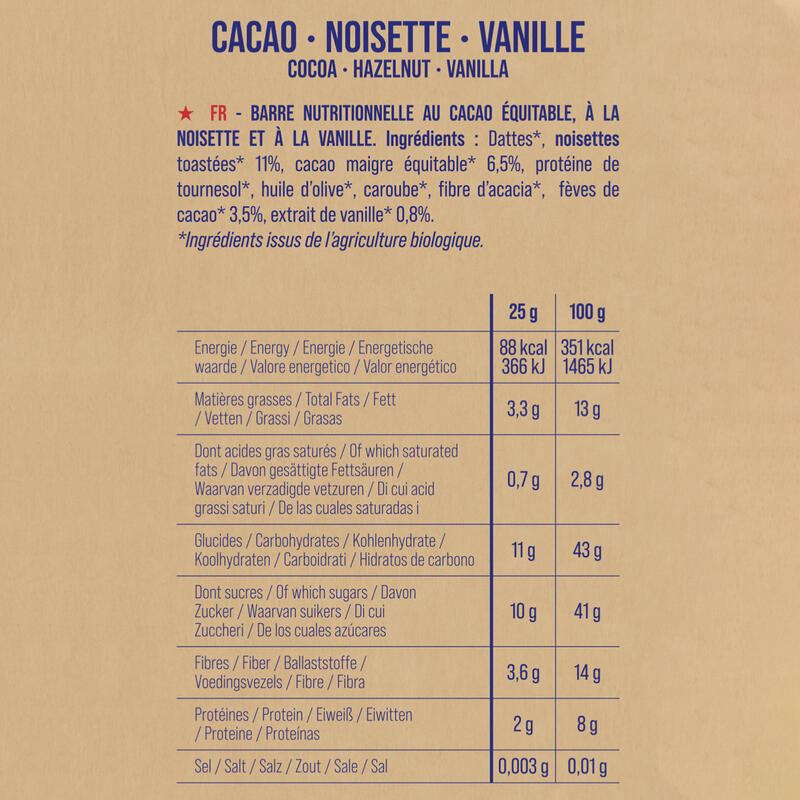 Pak X20 Cacao-Hazelnoot-Vanille Voedingsreep