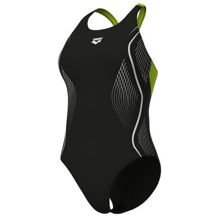 arena Grid Badeanzug V Back Graphic für Damen