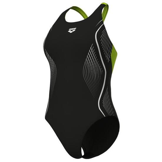 arena Grid Badeanzug V Back Graphic für Damen