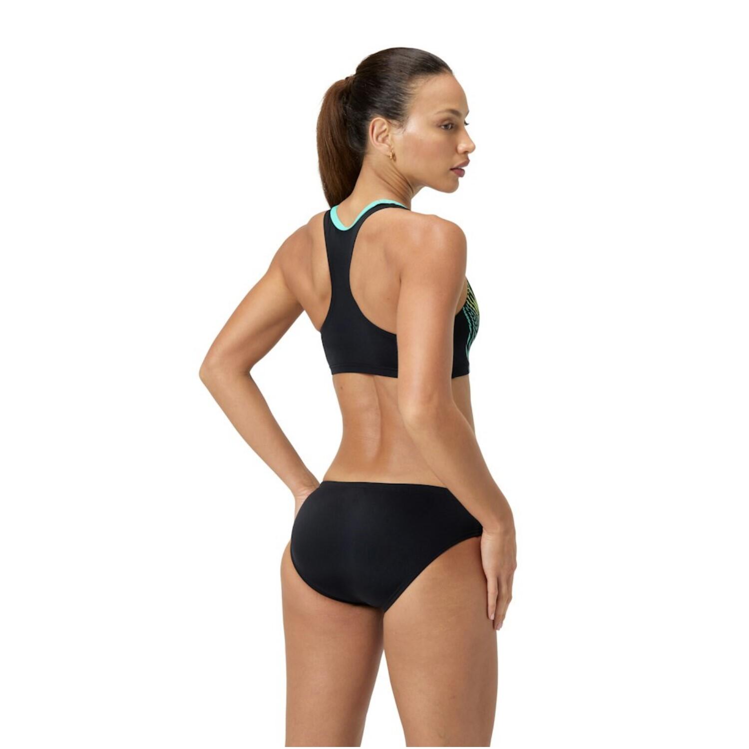 Speedo Placement Bikini Damen schwarz chlorbeständig 3/5